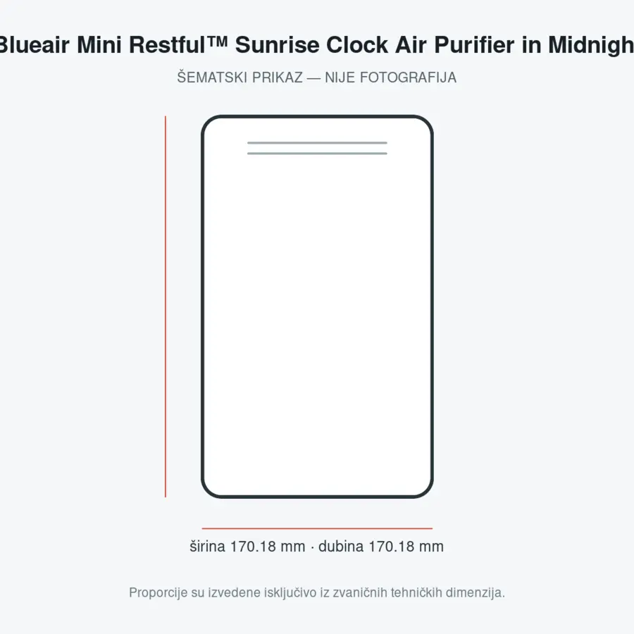 Blueair Mini Restful™ Sunrise Clock Air Purifier in Midnight